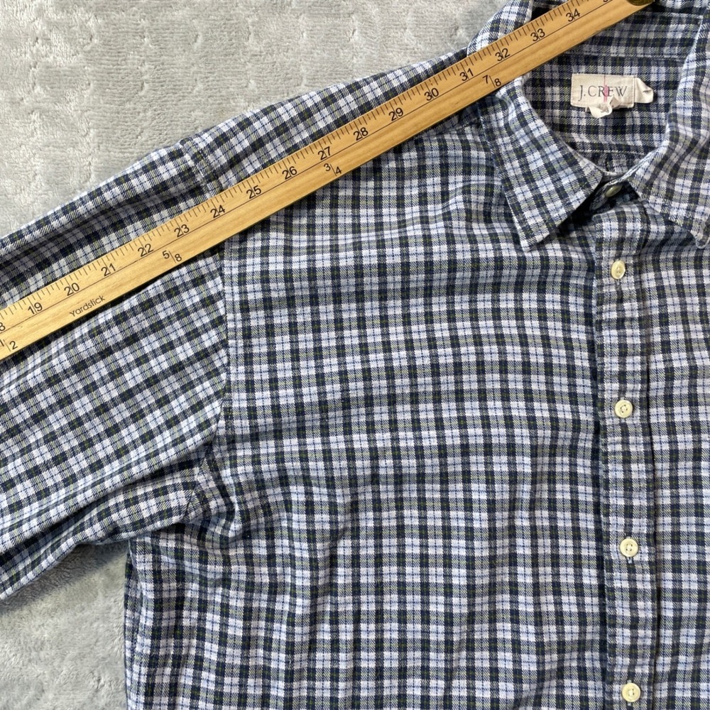 J Crew Shirt Mens Large Plaid Casual Preppy Office Oarsmen‎ Cotton Long Sleeve - Picture 6 of 10